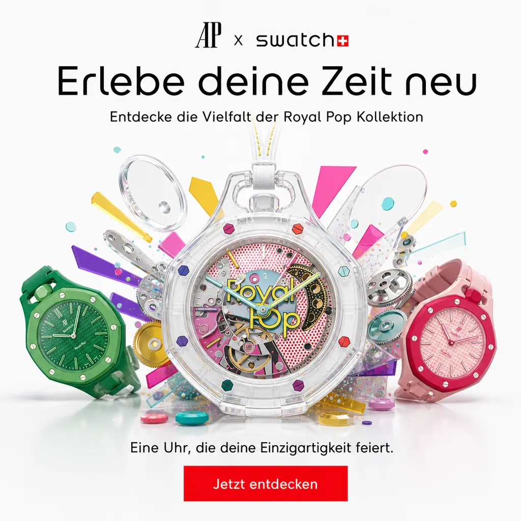 Creatives für AP × Swatch, erstellt über Claude mit AdStage