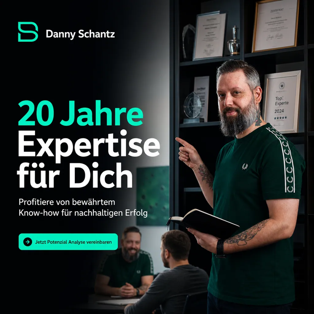 Creative für den Coach Danny Schantz: „20 Jahre Expertise für Dich“