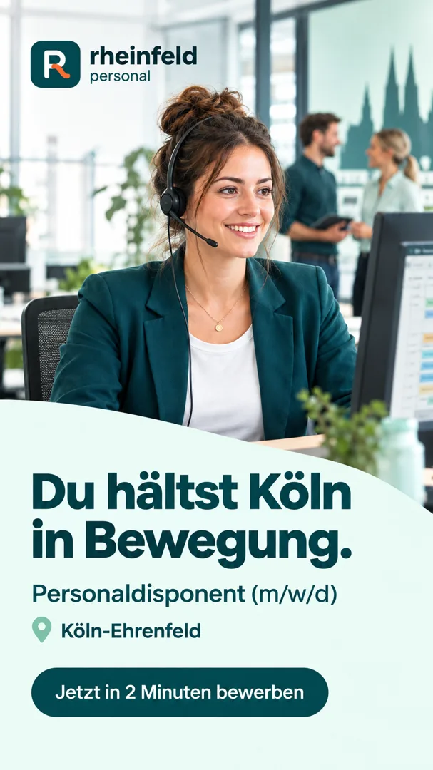 Dasselbe Recruiting-Creative für Rheinfeld Personal im Story-Format 9:16