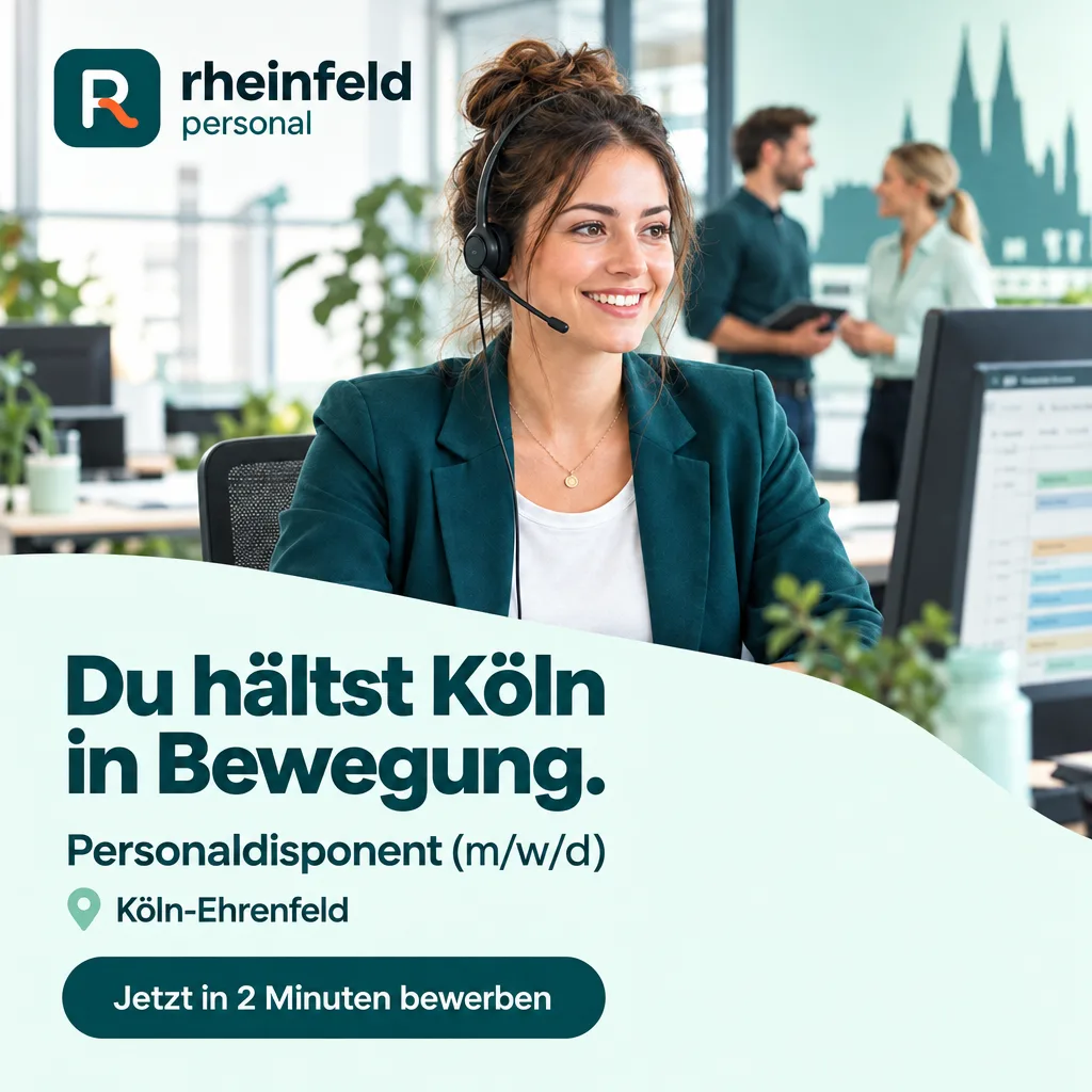 Dasselbe Recruiting-Creative für Rheinfeld Personal im Format 1:1