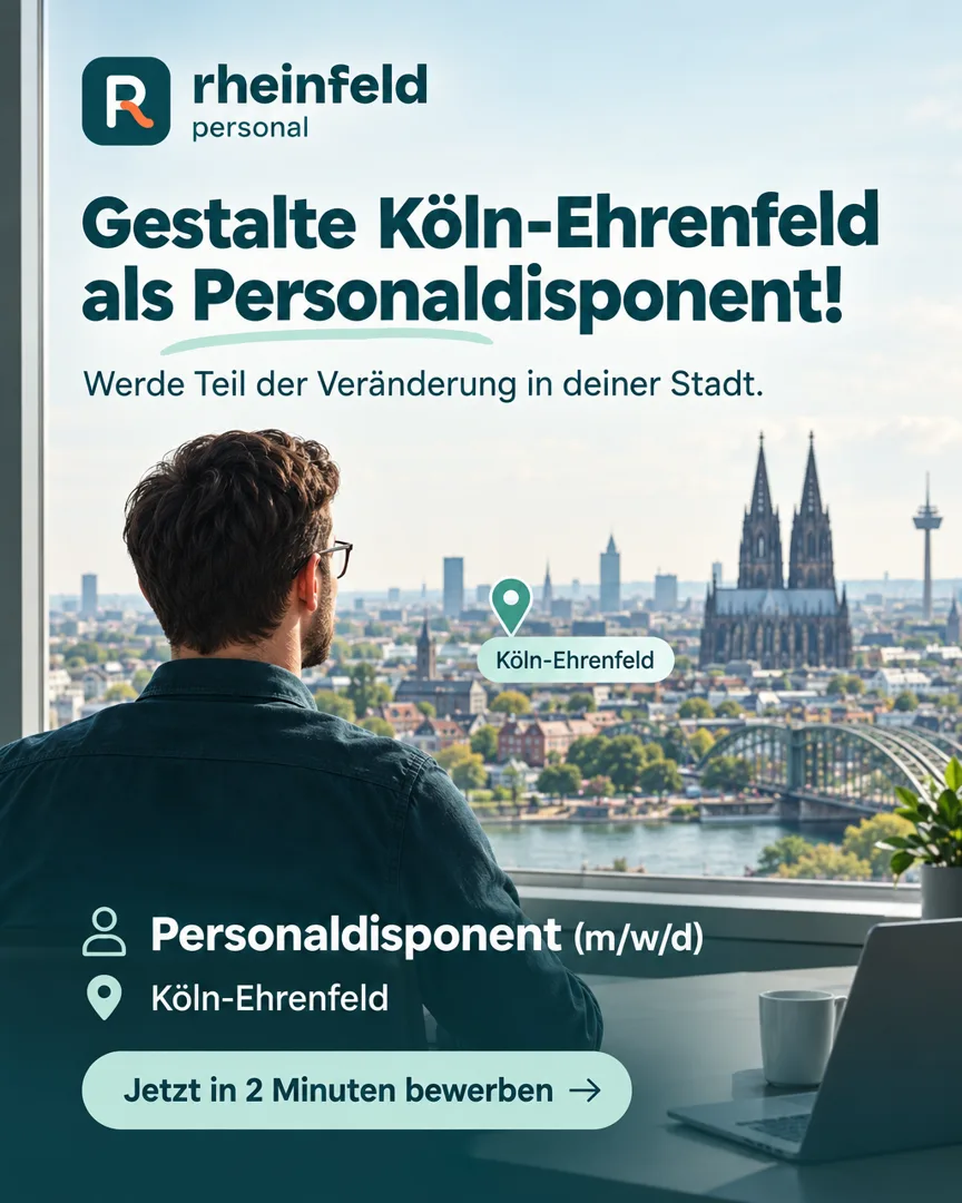 Finales Static Ad für Rheinfeld Personal, mit Stern markiert