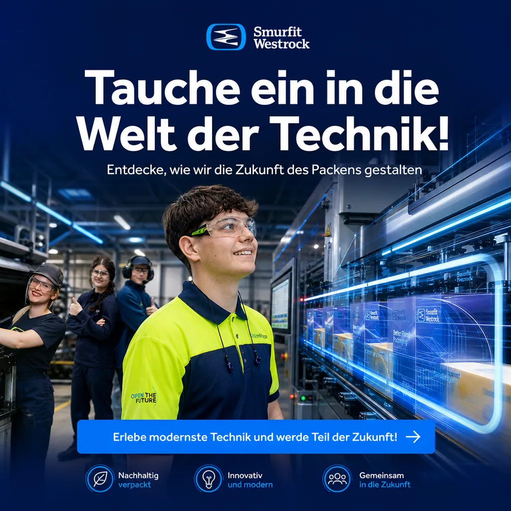 KI-Recruiting-Creative für Smurfit Westrock im Format 1:1: „Tauche ein in die Welt der Technik!“
